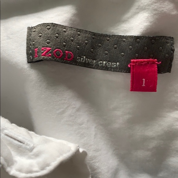 Izod white button down collared blouse size Large - Picture 6 of 8